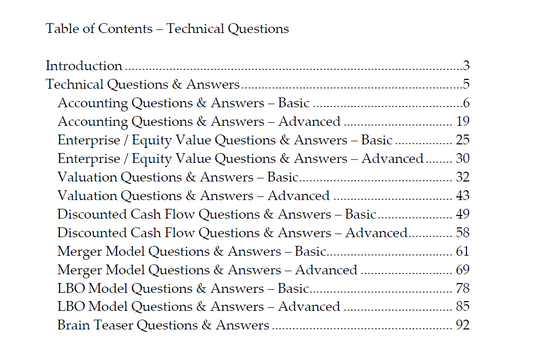 400 Questions for IB / PE / VC and Consulting interviews